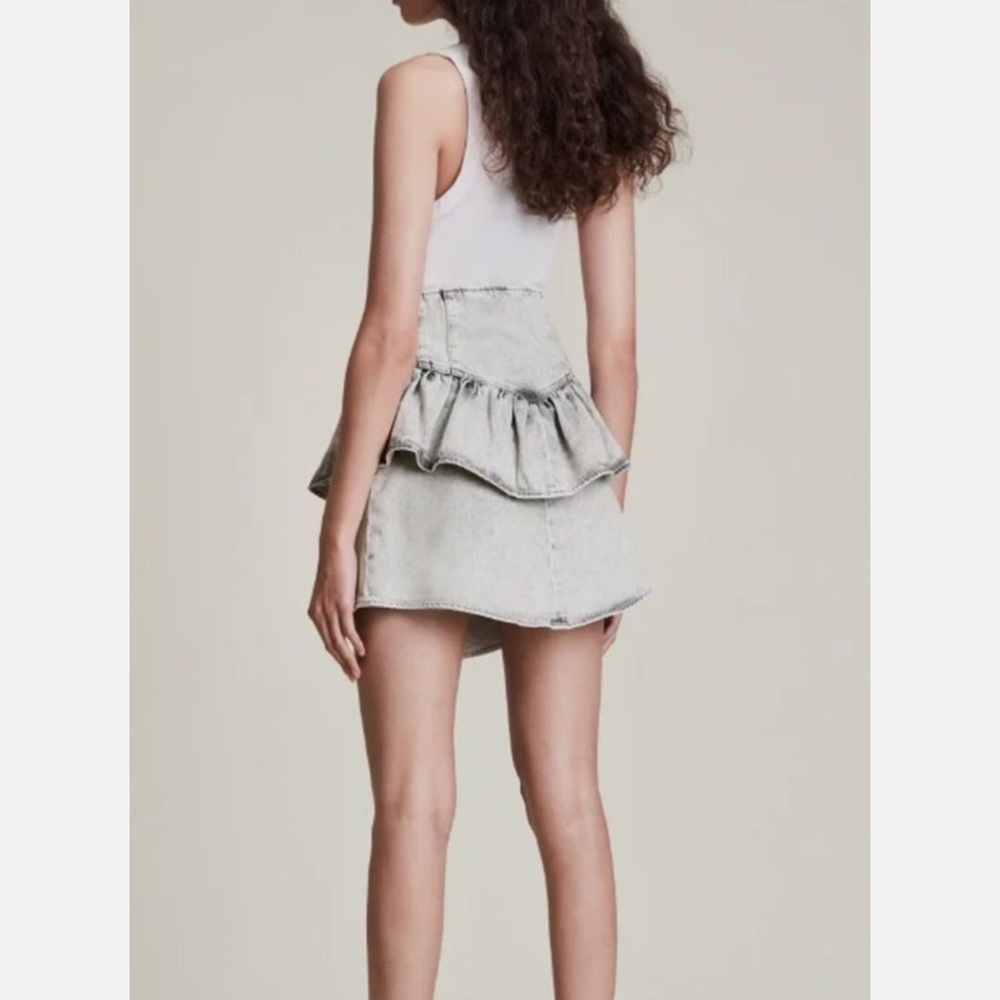 NWT All saints denim peplum skirt - Picture 7 of 10